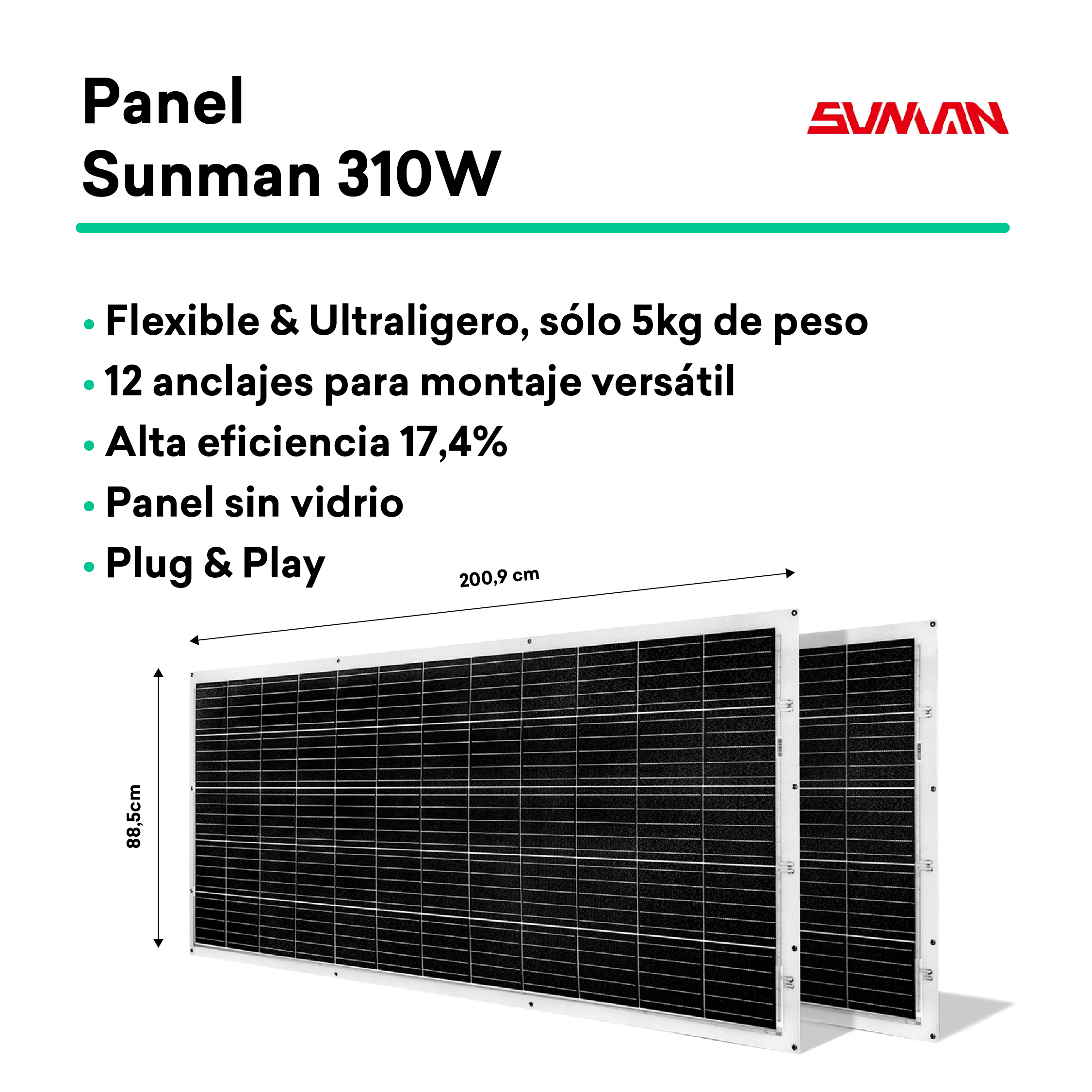 Batería Anker SOLIX Solarbank 2 E1600 Pro + 2 Paneles Flexibles Sunman 310W